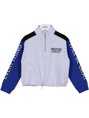 Wanex Kız Çocuk Uzun Kol Sweat - 31287 - Melanj - Saks