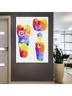 Caddeko Ağız ve Diş Sağlığı Polikliniği Tabloları Dekoratif Diş, Dekoratif Dişçi, Dişçi Dekorasyonu DSC-124