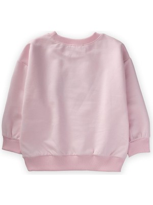 Cigit Baskılı Sweatshirt Pudra Pembe