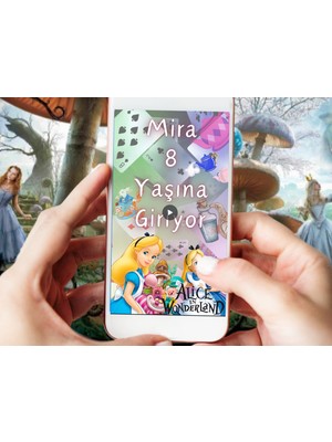 Stoli Alice Harikalar Diyarında Temalı Dijital Doğum Günü Davetiyesi