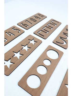 Notpa Çocuk Montessori El Kası Geliştirme ve Çizgi, Sayı ve Şekil Çalışmaları 16'lı Ceviz