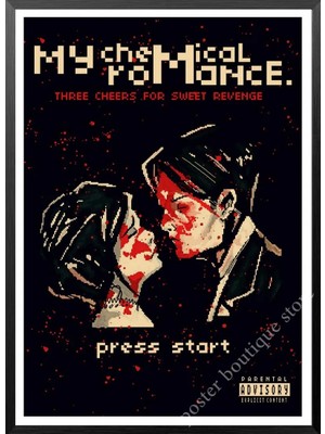 Qiuhong Shop 3 No.8 Stili 21X30CM Çerçevesiz My Chemical Romance Band Klasik Nostaljik Mat Kraft Kağıt Afiş Ofis Hediye Odası Yemek Ev Dekor Duvar Sticker (Yurt Dışından)