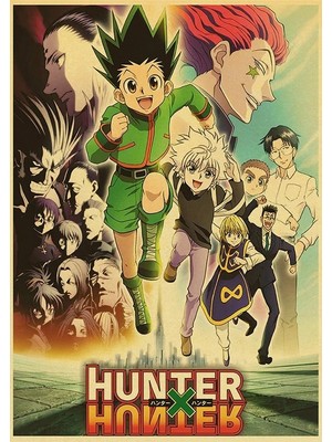 Qiuhong Shop 3 Mor Tarzı 42X30CM Sıcak Anime Koleksiyonu Vintage Kraft Kağıt Afiş Hunter x Hunter Miyazaki Hayao Film Serisi Sticker Ev Bar Cafe Duvar Dekor Için (Yurt Dışından)