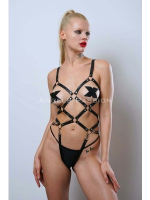 Mlvx Deri  Giyim, Vücudu Saran Full Body Harness - 811  Blsm