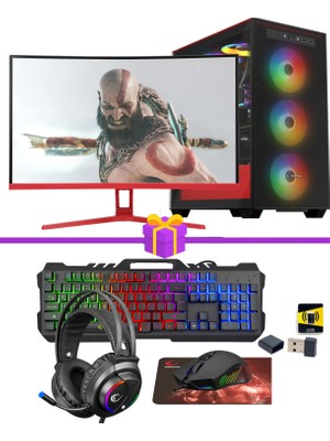 Ramtech Trend X100 I5 9400F 32GB Ram 960GB SSD RX580 8gb Ekran Kartı 120MM Sıvı Soğutma 27 Inç Monitör