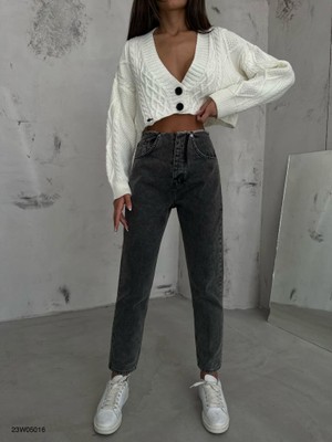 Black Fashion Kemersiz Düşük Bel Jean