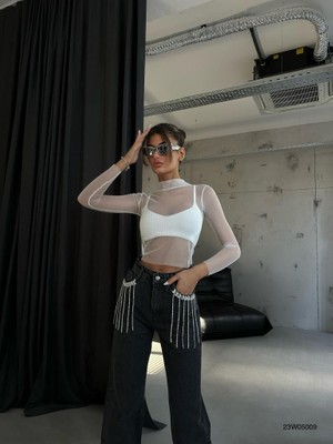 Black Fashion Cep Taş Detay Jean