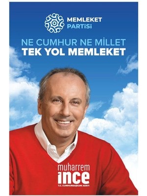 FLAGTURK Muharrem Ince Kumaş Seçim Posteri 300X450 cm