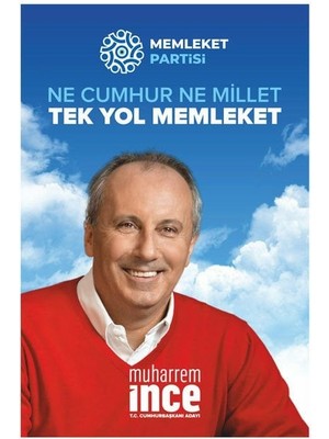 FLAGTURK Muharrem Ince Kumaş Seçim Posteri 200X300 cm