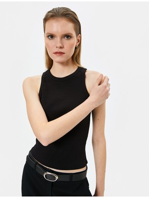Koton Halter Yaka Atlet Fitilli Basic Pamuklu