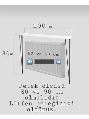 Pinhal Home Yarım Ay Oval Kenar Atlantik Çam 100CM Siyah Ayak