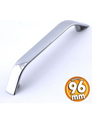 Badem10 Alara Kulp Mobilya Mutfak Dolabı Çekmece Dolap Kulpları Kapak Kulpu Kulbu Krom Renk 96 mm Metal