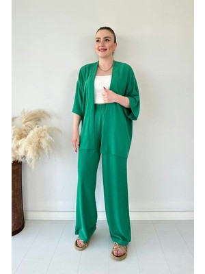 Mazi Butik Gofre Ikili Takım Zümrüt