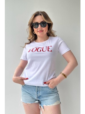 Mazi Butik Vogue T-Shirt Beyaz