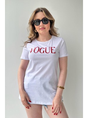 Mazi Butik Vogue T-Shirt Beyaz