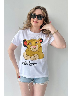 Mazi Butik Lion T-Shirt Beyaz