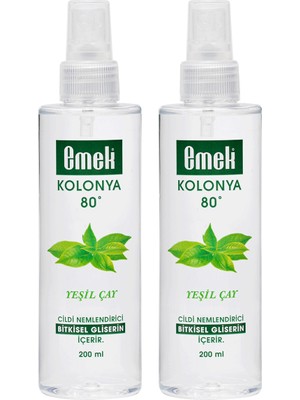 Emek Gliserinli Kolonya Yeşil Çay 2 Adet 200 ml Sprey