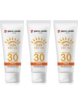 Pierre Cardin Koruyucu Güneş Kremi 30 Spf Yüksek Koruma - 75 ml 3 Adet