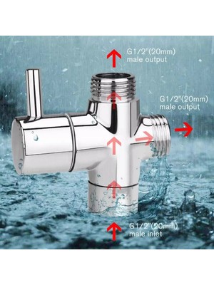Mingjin Shop2 No.1 Stili 3 Yollu G Vana Banyo Duş Başlığı Yönlendirme Vanası Duş Püskürtme Memesi Anahtarı Adaptör Konnektör Anahtarı Musluk Adaptörü (Yurt Dışından)