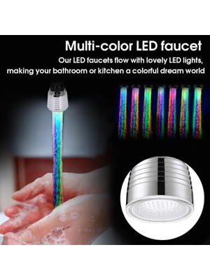 Mingjin Shop2 Tip 1 Stili LED Su Musluk Glow Musluk Memesi Rgb Çoklu Renk Otomatik Değişen Su Dokunun Banyo Mutfak Musluk Nozulları Aksesuarları (Yurt Dışından)