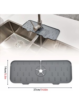 Mingjin Shop2 Gri Tarzı Lavabo Tahliye Pedi Arkasında Musluk Sıçrama Koruma Banyo Musluk Su Tutucu Mat Musluk Mat Mutfak Lavabo Mutfak Aksesuarları (Yurt Dışından)