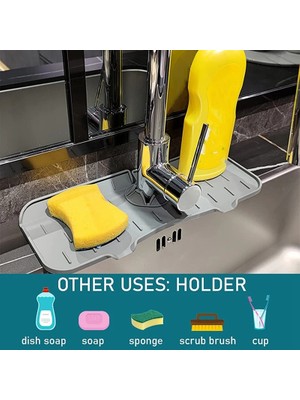 Mingjin Shop2 Gri Tarzı Lavabo Tahliye Pedi Arkasında Musluk Sıçrama Koruma Banyo Musluk Su Tutucu Mat Musluk Mat Mutfak Lavabo Mutfak Aksesuarları (Yurt Dışından)