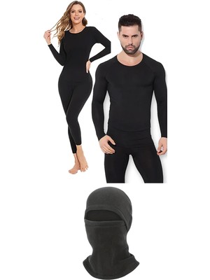 Belifanti Collection Unisex Termal Içlik Alt Üst Takım Polar Maske