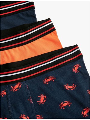 Koton 3'lü Boxer Seti Yengeç Baskılı Çok Renkli Pamuklu - Koton - 4SLM90057MK - Lacivert - L