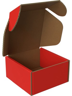 Packanya 8X8X4 - 25 Adet Kırmızı Karton Kilitli Kutusu