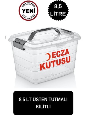 Deembro Kızılay Logolu Ecza Kutusu 2 Adet 14 Lt + 8,5 Lt Ecza Dolabı Çantası Ilaç Kutusu Ilaç Saklama Kabı