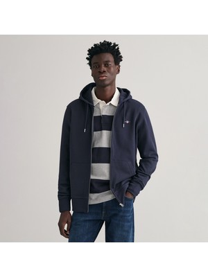 Gant Erkek Lacivert Regular Fit Kapüşonlu Sweatshirt