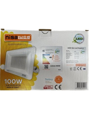 Nisa Luce Nisaluce 100W Slim LED Projektör 3000K IP66