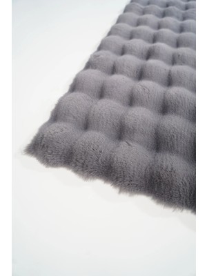 Prizma Halı Bubble Peluş Halı Füme Düz Kesim