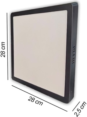 Adaled Adaledmodern Tavana Sıfır Panel LED Avize 24 W Sıva Üstü Kare 3200 Gün Işığı Siyah Metal Kasa