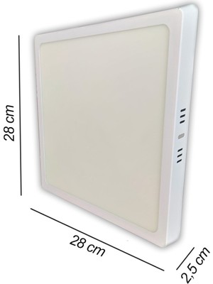 ADALED 24 W Sıva Üstü Beyaz Kare Metal Kasa LED Panel Beyaz Işık