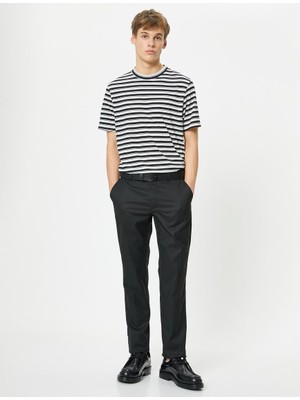 Koton Bisiklet Yaka Tişört Kısa Kollu Viskon Karışımlı