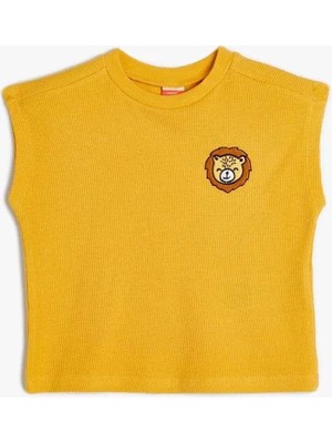 Koton Erkek Bebek Kolsuz T-Shirt Hardal 4SMB30001TK