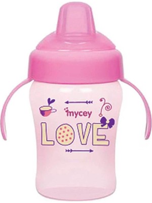 Mycey Damlatmaz Kulplu Bebek Alıştırma Bardağı Love 240 ml