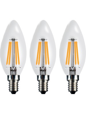 Heka Lambam 3'lü LED Ampul 4W 3200K E14 (Gün Işığı)