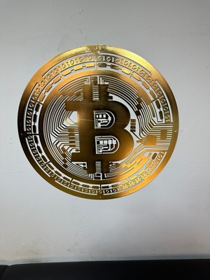 Gök Grup Design Bitcoin Detaylı Altın Kaplamalı Metaltablo