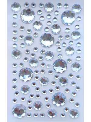 Giraffe Sticker Yuvarlak Taş Sticker Yapışkanlı Saç, Yüz, Tırnak ve Süs Taşı Işıltılı Parlak Beyaz