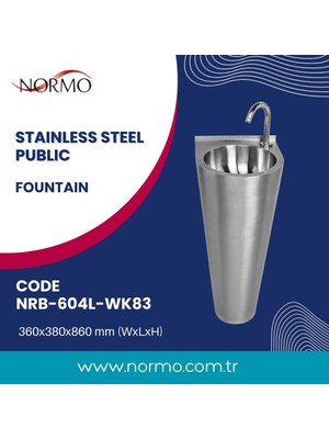 Normo Paslanmaz Çelik Engelli KlozetiS Çıkışlı-R: Rezervuar Taharet Çubuksuz 370x700x800mm (NRC-6038-SXRX)