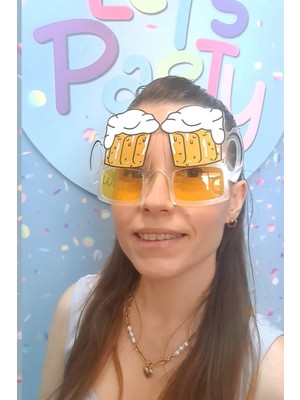 Pekshop Eğlenceli Parti Gözlüğü Köpüklü Bira Bardağı Şekilli Photobooth Gözlük