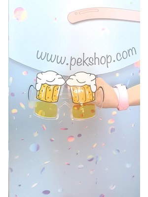 Pekshop Eğlenceli Parti Gözlüğü Köpüklü Bira Bardağı Şekilli Photobooth Gözlük