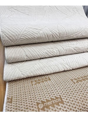 Merinos Rölyef Garden Krem Kaymaz Taban Kesme Halı Yolluk Fenomen Carpet