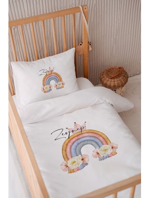 Lilabio %100 Pamuk Saten Isme Özel 100X150 Bebek Yatak Nevresim Seti