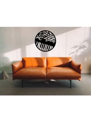 Şirin Lazer Müzi̇k Pi̇ano Sol Anahtari Ahşap Mdf Duvar Dekoru Tablo/25 cm