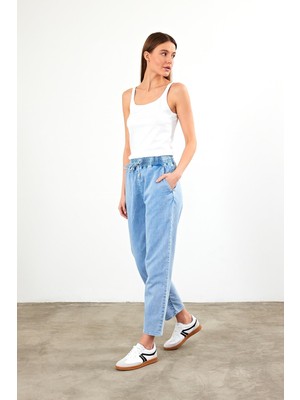 Vena Kadın Marla Sky Blue Yüksek Bel Slouchy Jogger Pantolon