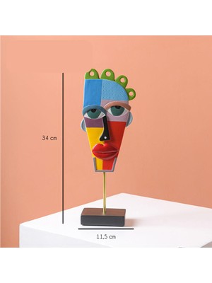 Miniminti Picasso Maske Soyut Yüz Biblo - Colorfull