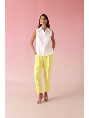 ROMAN Poplin Kolsuz Gömlek Beyaz Y2413553_002